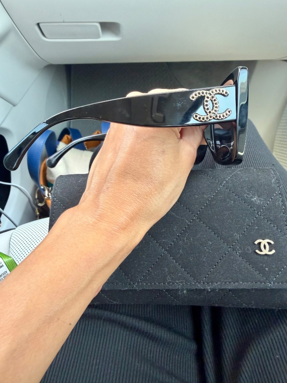 Acetate CC Square Sunglasses 5555 Black - Picture 3 of 5